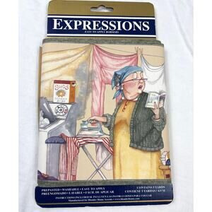 Expressions Wallpaper Border ‘Laundry Ladies’ Approx. 3 1/2 Yards Kitschy Decor
